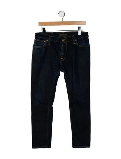Pre-owned Nudie Jeans Mid-rise Straight Leg Jeans In Blue