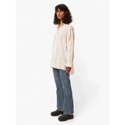 Nudie Jeans Monica Embroidered Shirt In Neutral