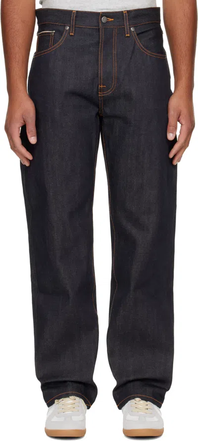 Nudie Jeans Navy Tuff Tony Jeans In Gray