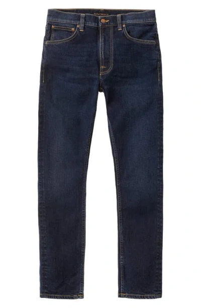 Nudie Jeans Nudie Lean Dean Skinny Straight Leg Jeans In Blue