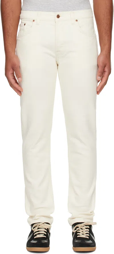 Nudie Jeans Off-white Solid Ollie Jeans