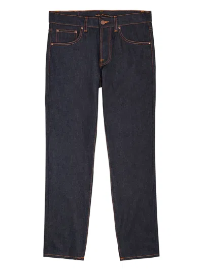 Nudie Jeans Ollie Contrast-stitch Denim Jeans In Blue
