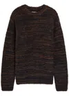 Nudie Jeans Patterned Bouclé Wool-blend Jumper In Brown