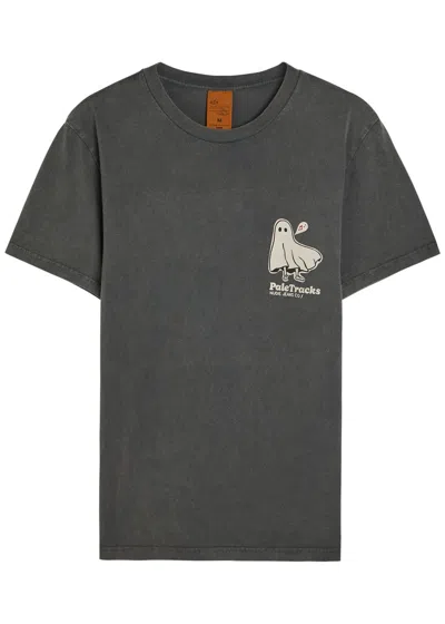 Nudie Jeans Roy Ghost-print Washed Cotton T-shirt In Gray