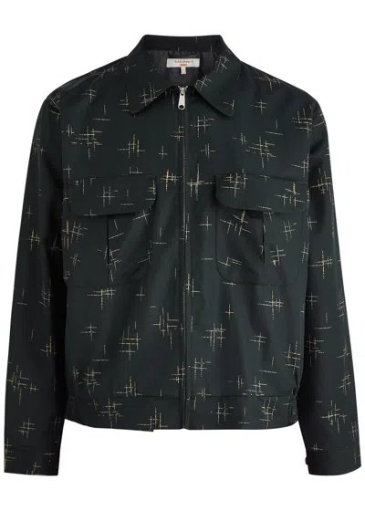 Nudie Jeans Staffan 50s Printed Cotton-blend Jacket In Black