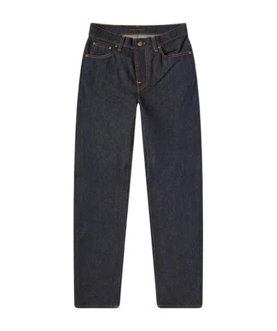 Nudie Jeans Gritty Jackson Organic-cotton Straight-leg Jeans In Navy