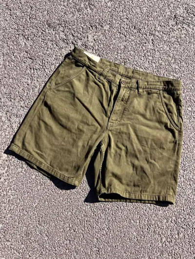 Pre-owned Nudie Jeans Y2k  Basic Baggy Denim Japan Style Shorts In Khaki Green