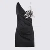 Nué Black Nylon Orchid Dress In Multicolor