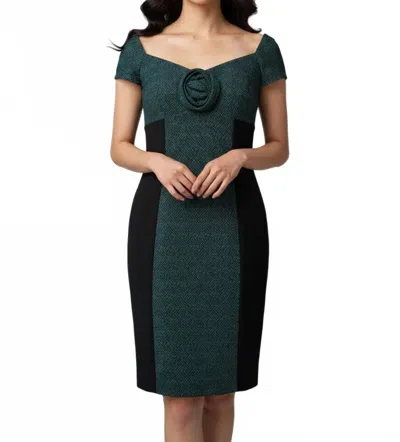 Nue By Shani Built In Shapewear Dress In Teal In Green