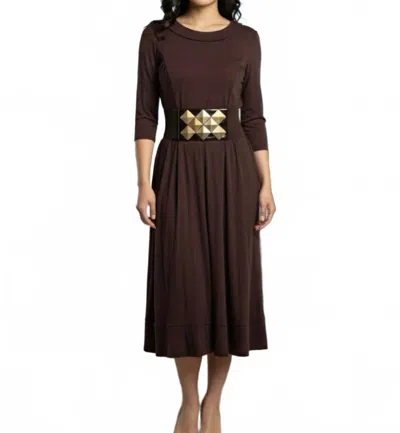 Nue By Shani Built In Shapewear Fit & Flare Dress In 200 In Brown