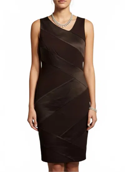 Nue By Shani Built In Shapewear V-neck Dress In Brown