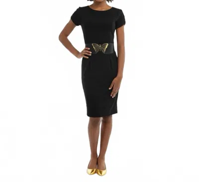 Nue By Shani Butterfly Sheath Dress In Black