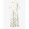 NUE NOTES NUE NOTES WOMEN'S YELLOW CREAM WILL FLORAL-PRINT COTTON MAXI DRESS