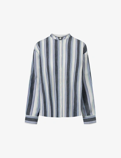 Nue Notes Womens Multi Stripe Florian Striped Cotton Shirt