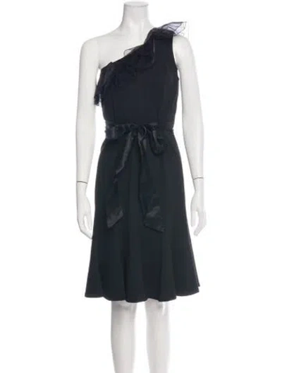 Pre-owned Nué One-shoulder Knee-length Dress In Black