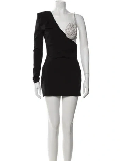 Pre-owned Nué One-shoulder Mini Dress In Gray