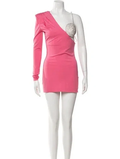 Pre-owned Nué One-shoulder Mini Dress In Pink