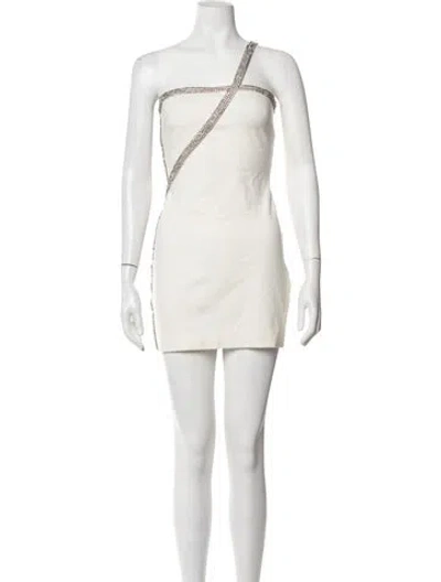 Pre-owned Nué One-shoulder Mini Dress In White