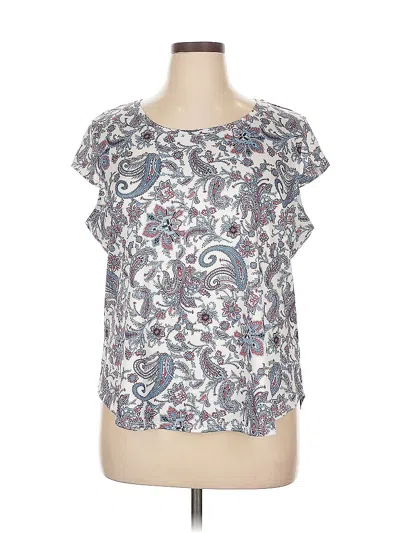 Pre-owned Nue Options Short Sleeve Blouse In Silver