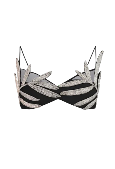 Nué Palme Leaf Bralette In Silver