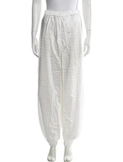 Pre-owned Nué Polka Dot Print Wide Leg Pants W/ Tags In White