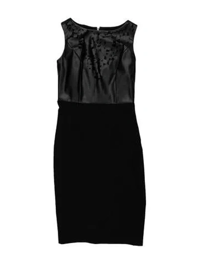 Pre-owned Nué Scoop Neck Knee-length Dress In Black