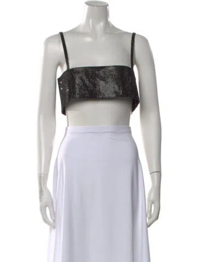 Pre-owned Nué Silk Graphic Print Crop Top In Gold