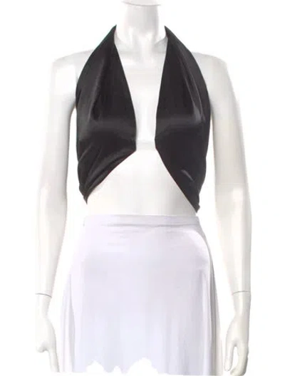 Pre-owned Nué Silk Halterneck Top In Black