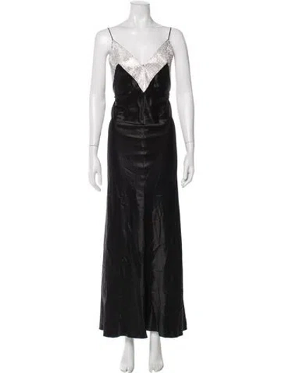 Pre-owned Nué Silk Long Dress In Black