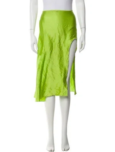 Pre-owned Nué Silk Midi Length Skirt In Green