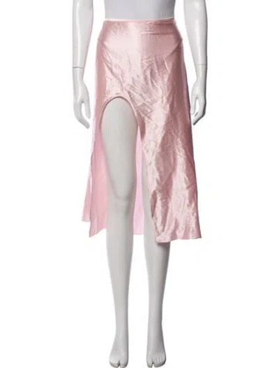 Pre-owned Nué Silk Midi Length Skirt W/ Tags In Pink