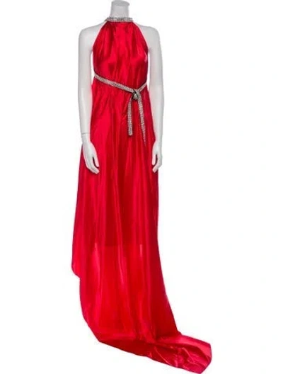 Pre-owned Nué Silk Mock Neck Tunic In Red