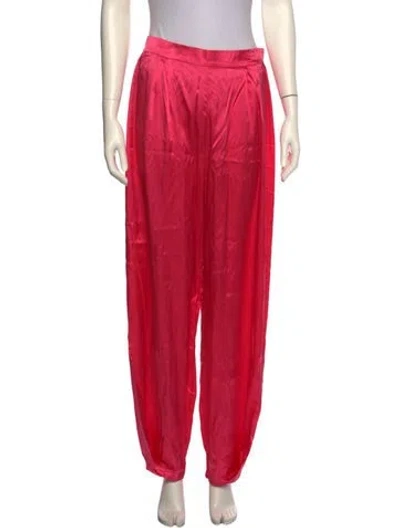 Pre-owned Nué Silk Straight Leg Pants In Pink