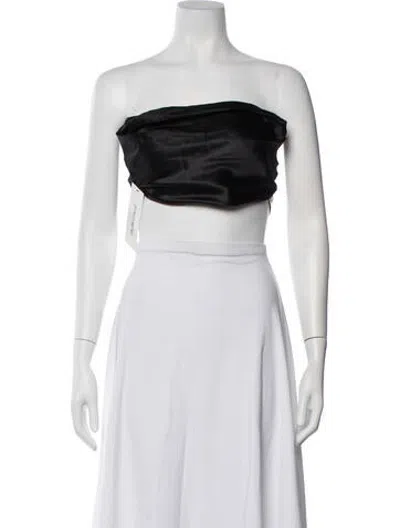 Pre-owned Nué Silk Strapless Crop Top In White