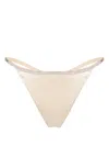 Nué Slip Rosie Rhinestoned Satin Thong In Neutrals
