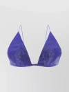Nué Silk Rhinestone Bra Top In Blue