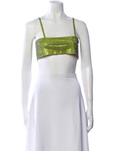 Pre-owned Nué Square Neckline Sleeveless Crop Top In White