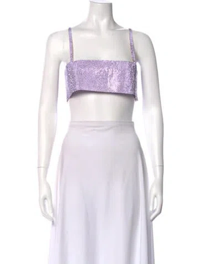 Pre-owned Nué Square Neckline Sleeveless Crop Top In White