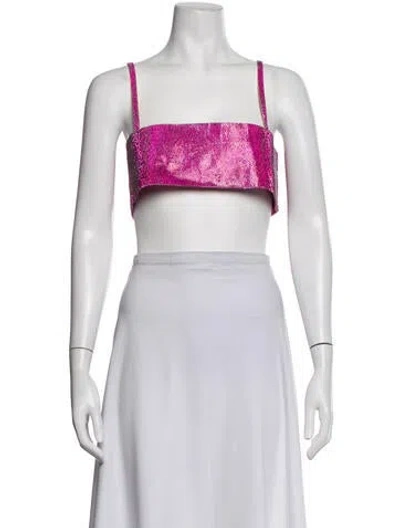 Pre-owned Nué Square Neckline Sleeveless Crop Top In White