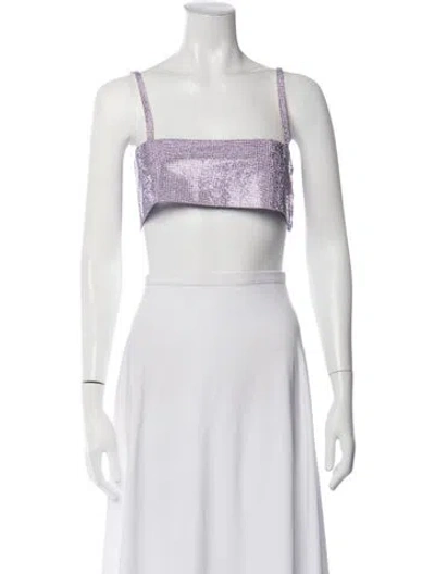 Pre-owned Nué Square Neckline Sleeveless Crop Top In White