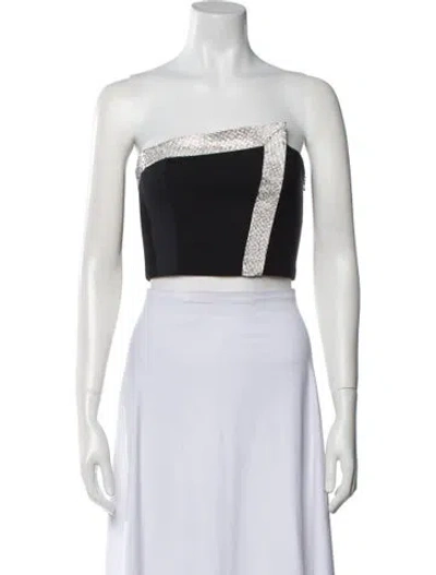 Pre-owned Nué Strapless Crop Top In Black