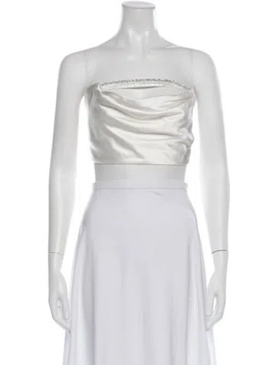 Pre-owned Nué Strapless Crop Top In White