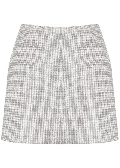Nue Studio Camille Silver Crystal Mini Skirt
