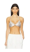 Nue Studio Mirror Triangle Bra In Metallic Silver