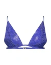 Nué Silk Rhinestone Bra Top In Blue