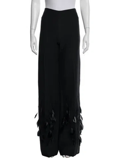 Pre-owned Nué Wool Wide Leg Pants In Black