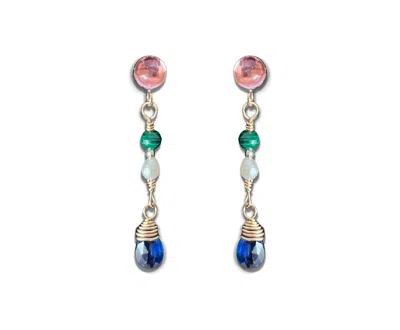 Nueva Luxe Women's Colorful Gemstone & Gold Dangle Earrings In Multi