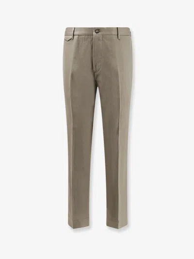 Nugnes 1920 Cava Cotton And Linen Trousers In Gray