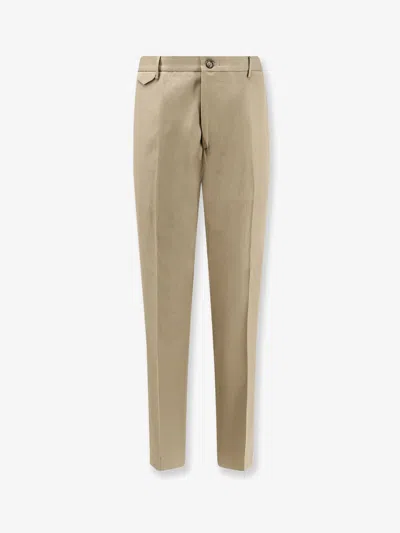 Nugnes 1920 Cava Cotton And Linen Trousers In Neutral