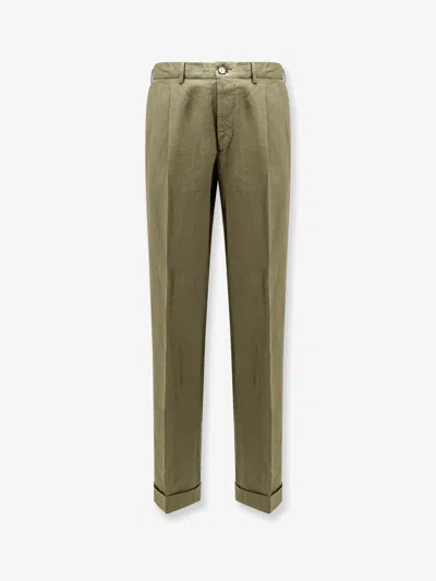 Nugnes 1920 Clark-fu Linen Trousers In Green